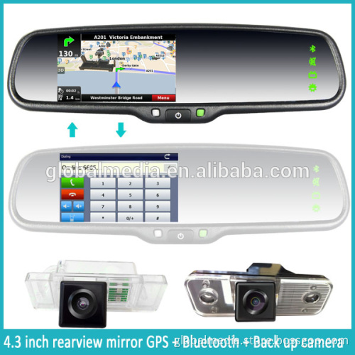 GPS & navigation rear view mirror with auto brightess adjustment and genuine bracket